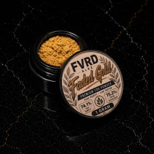 Faded Gold is a 7-hydroxymitragynine Mitragyna speciosa extract powder 70hblack